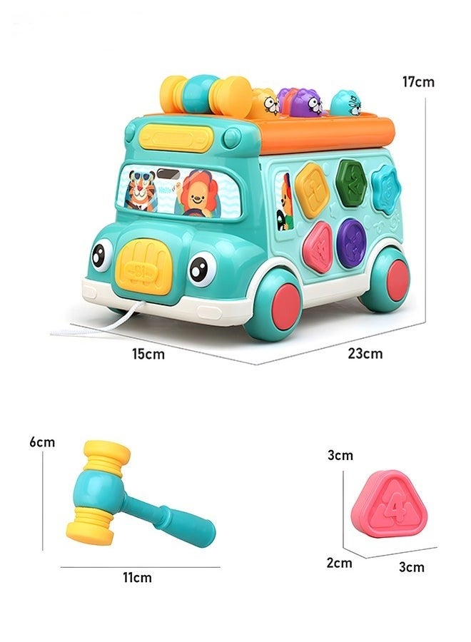 Haidue Pounding Toys For Toddlers Educational Toy Pull Along Bus Gopher Toy For Boys Girls Birthday Gift - Image 3
