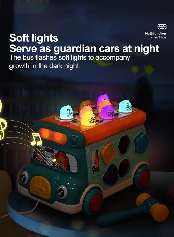 Haidue Pounding Toys For Toddlers Educational Toy Pull Along Bus Gopher Toy For Boys Girls Birthday Gift - Image 2