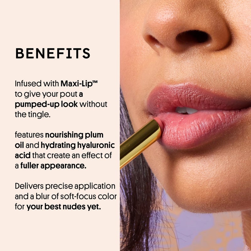 Winky Lux Skinny Plump Demi Matte Lipstick - Nude Pink Lip, Natural Plump Lipstick, Weightless Long Lasting Soft Matte Lip Crayon, Infused with Hyaluronic Acid & Plum Oil, Love Letter - Image 3