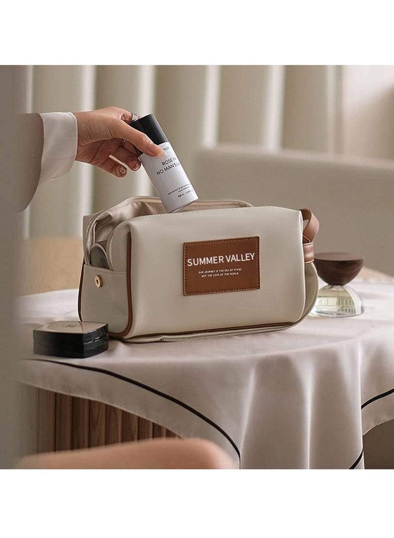 Stylish Retro Waterproof Makeup Bag, Large Capacity PU Wash Bag for Travel and Daily Use - Image 4