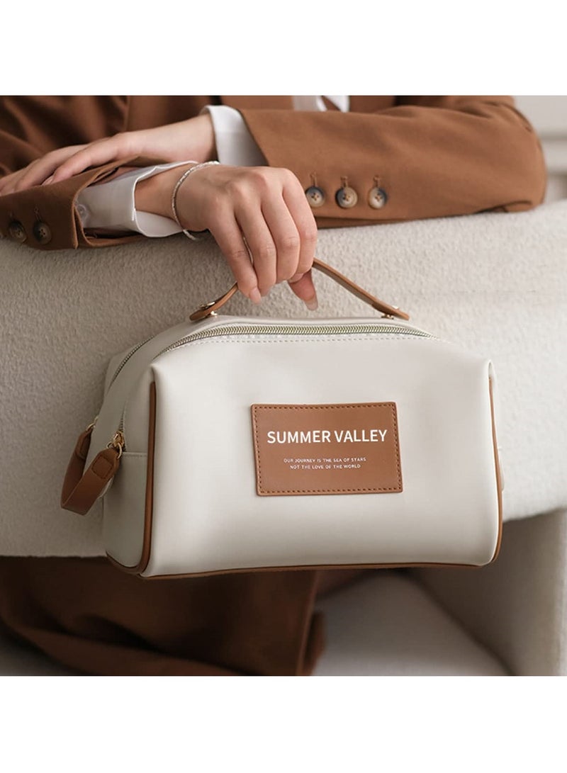 Stylish Retro Waterproof Makeup Bag, Large Capacity PU Wash Bag for Travel and Daily Use - Image 5