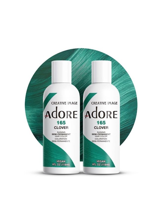 Adore Semi Permanent Hair Color - Vegan and Cruelty-Free Hair Dye - 4 Fl Oz - 165 Clover (Pack of 2) - Image 1