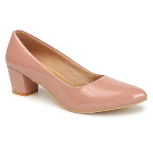 Denill Women's Pump Block Heel, 3 UK - Peach - Image 5