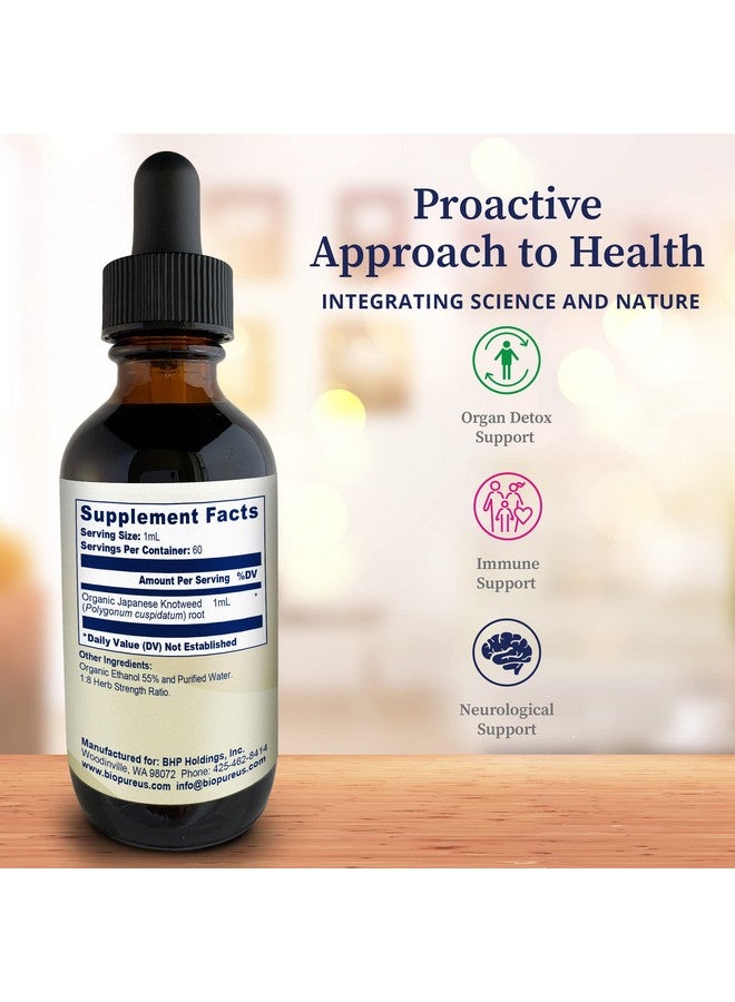 BioPure Japanese Knotweed Herbal Tincture - Potent Botanical Extract Rich in Polyphenols Including Resveratrol to Support Liver & Immune Function, Cellular Health, and Microbiome Balance - 2 fl oz - Image 2