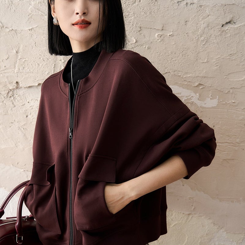 Autum Xiaohan'S "Pragmatism" Design Short Workwear Baseball Jacket - Image 4