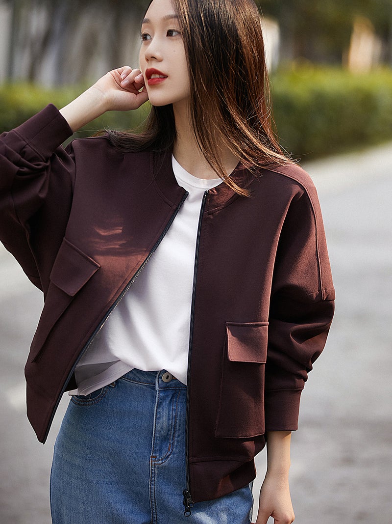 Autum Xiaohan'S "Pragmatism" Design Short Workwear Baseball Jacket - Image 1