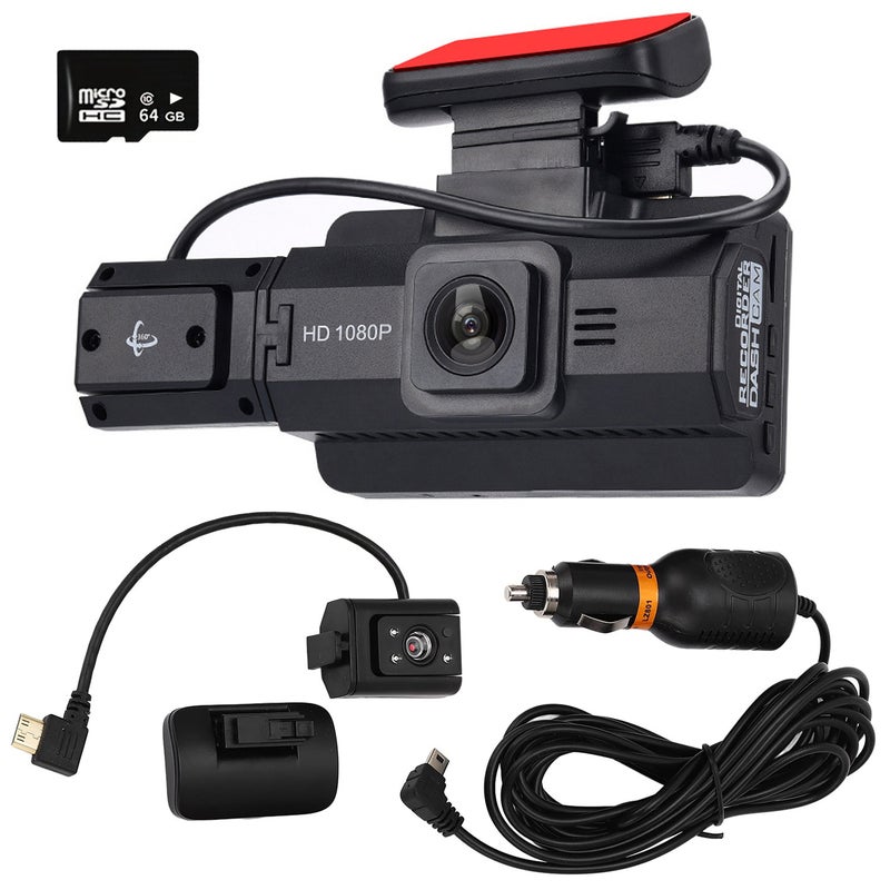 Dual Driving Recorders, 3.0-inch IPS Screen In Front Of And Inside The Car, 170°Wide-angle Motion Detection Cycle Recording Clear Images, In Car Hard Disk Recorder - Image 1