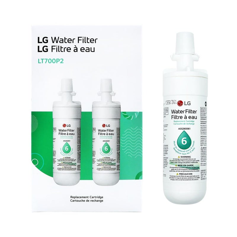 LG LT700P2 6-Month / 200 Gallon Refrigerator Replacement Water Filter, 2 Count (Pack of 1), White - Image 2