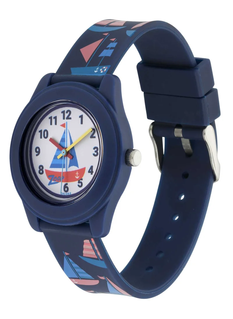 زوب White Dial Silicone Strap Watch