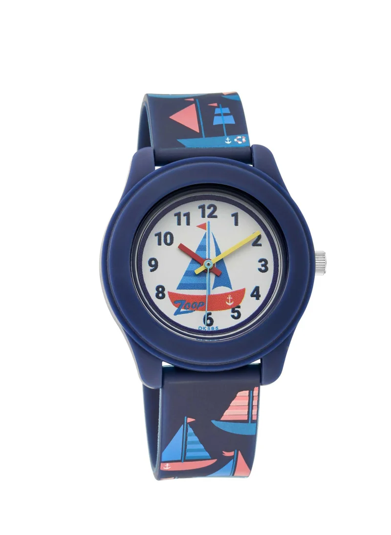 زوب White Dial Silicone Strap Watch
