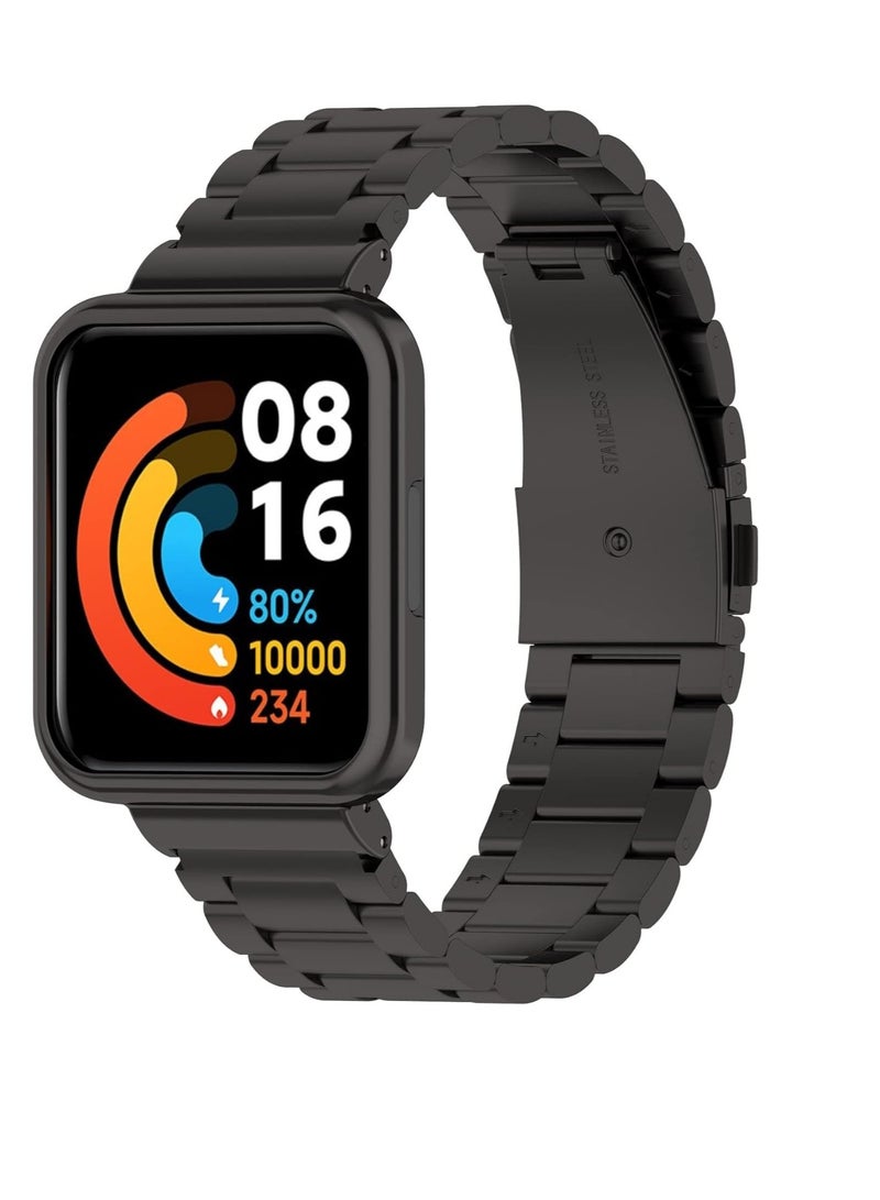 أحزمة ساعة متوافقة مع ساعة Xiaomi Mi Redmi Watch 2 Lite، أشرطة بديلة قابلة للتعديل من الفولاذ المقاوم للصدأ لساعة Xiaomi Mi Redmi Watch 2 Lite - Image 1