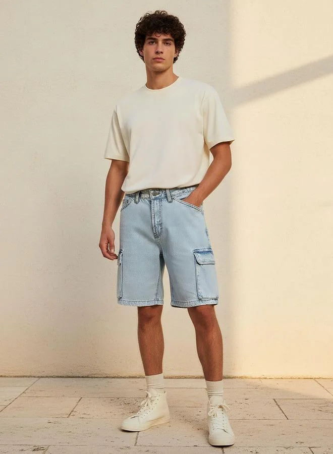 Splash FAV BLUE Men Regular Fit Shorts Cotton for Men | Best Price UAE