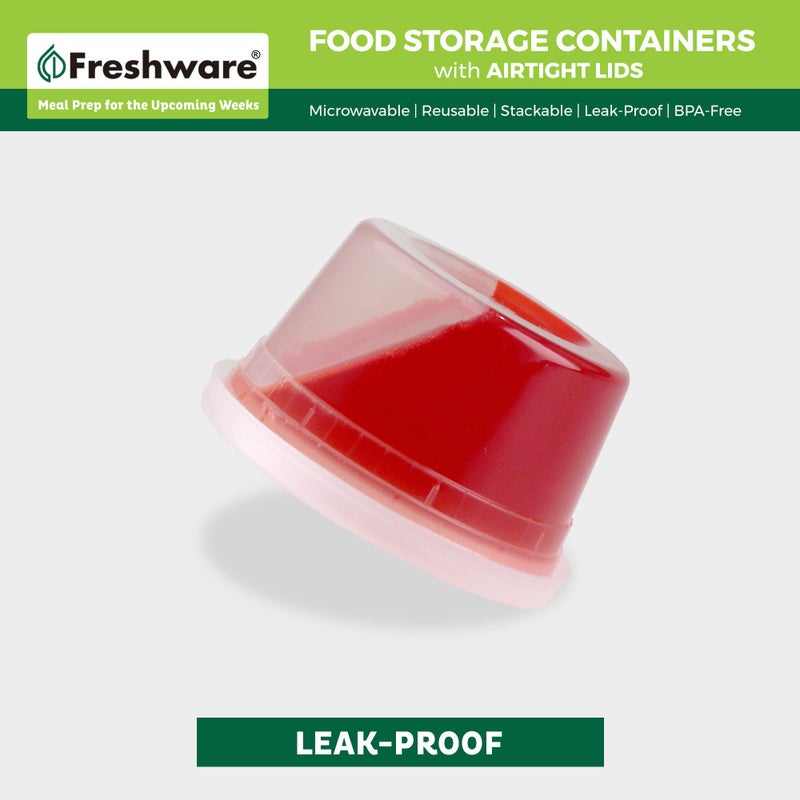 Freshware Food Storage Containers [50 Set] 12 oz Plastic Deli Containers with Lids, Slime, Soup, Meal Prep Containers | BPA Free | Stackable | Leakproof | Microwave/Dishwasher/Freezer Safe - Image 4