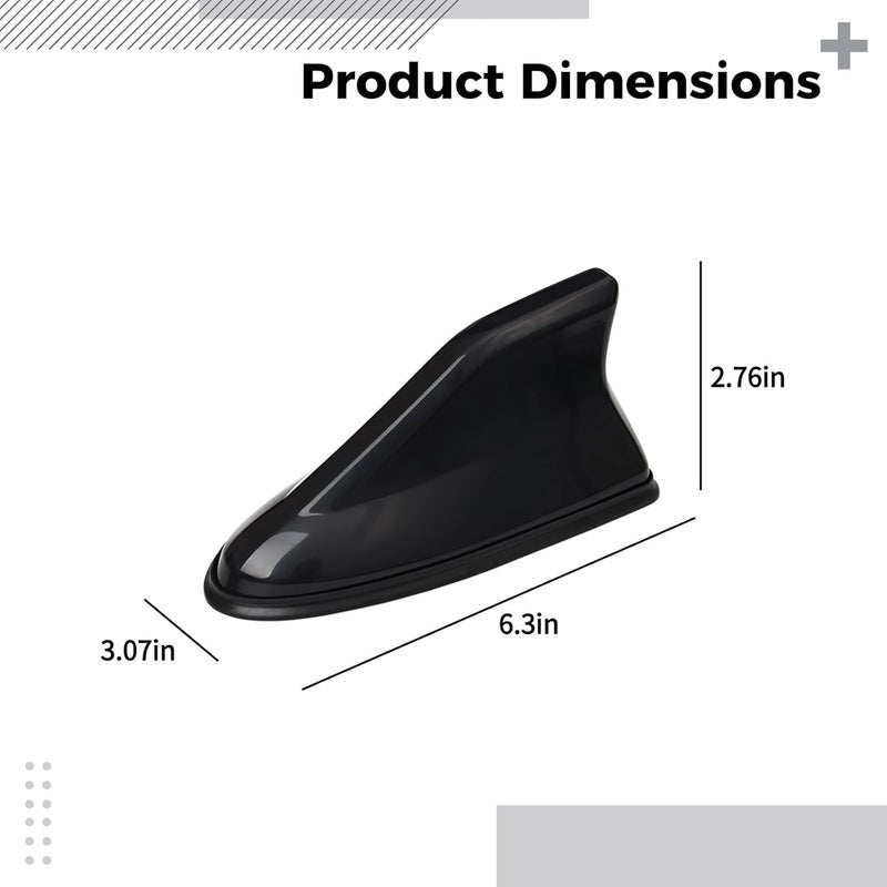 Generic Fin Antenna, Black Roof Antenna Cover for, Easy Install, 6.3 X 2.8 X 2.8 in / 16 X 7.8 X 7 Cm - Image 2