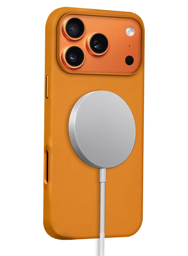 CATANES Premium Leather Case for iPhone 17 Pro Max – Shockproof, Waterproof, Matte Finish, Anti-Slip, Slim Fit - Light Brown - Image 4