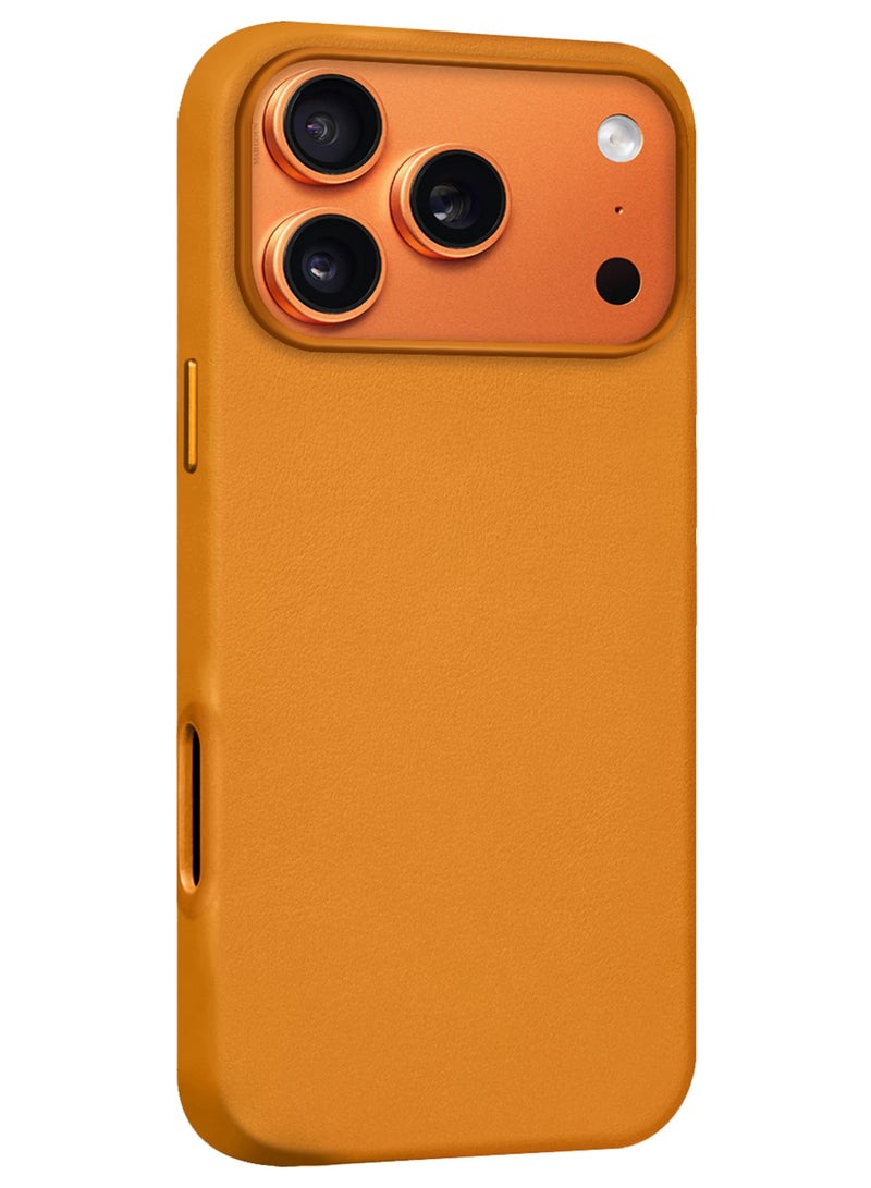 CATANES Premium Leather Case for iPhone 17 Pro Max – Shockproof, Waterproof, Matte Finish, Anti-Slip, Slim Fit - Light Brown - Image 2