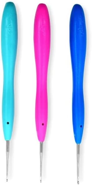 Colortrak Hair Highlighting Needles, Precision Metal Needles with Soft Contour Gel Handles, Reduces Hand Fatigue, Sizes: 1.0 Teal, 1.25 Fuchsia, 1.5 Blue, Multi (3 Count)