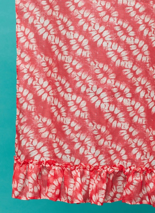 AKS Red Printed Lehenga Choli Set for Girls - Image 4