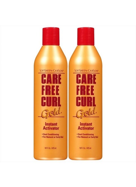 Care Free Curl Gold instant Activator, for Natural and Curly Hair, Softens and Hydrates, Moisturizes Hair and Great for Easy Combing, 2 Count