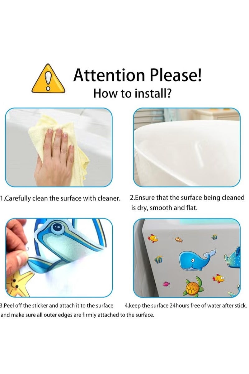 24PCS Non-Slip Bathtub Shower Wall Stickers，Bath Tub Stickers for Kid's Room, Bathroom - Image 4