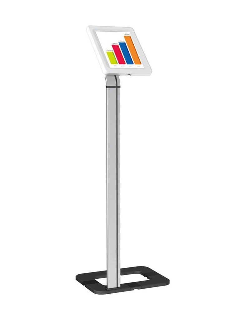 Anti-Theft Tablet Security Stand Kiosk - Floor Standing Mount Tablet Case Holder w/Lock, Adjustable Clamp Arm, Internal Cable Routing, For iPad 2, 3, 4, Samsung, Android Tablets