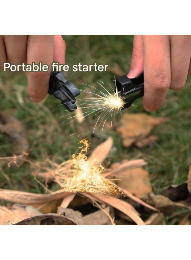 سوار باراكورد للنجاة ٥ في ١ مزود ببوصلة، وصافرة، ومشعل نار، وقاطع | معدات طوارئ للتخييم والمشي لمسافات طويلة والأنشطة الخارجية - Image 3