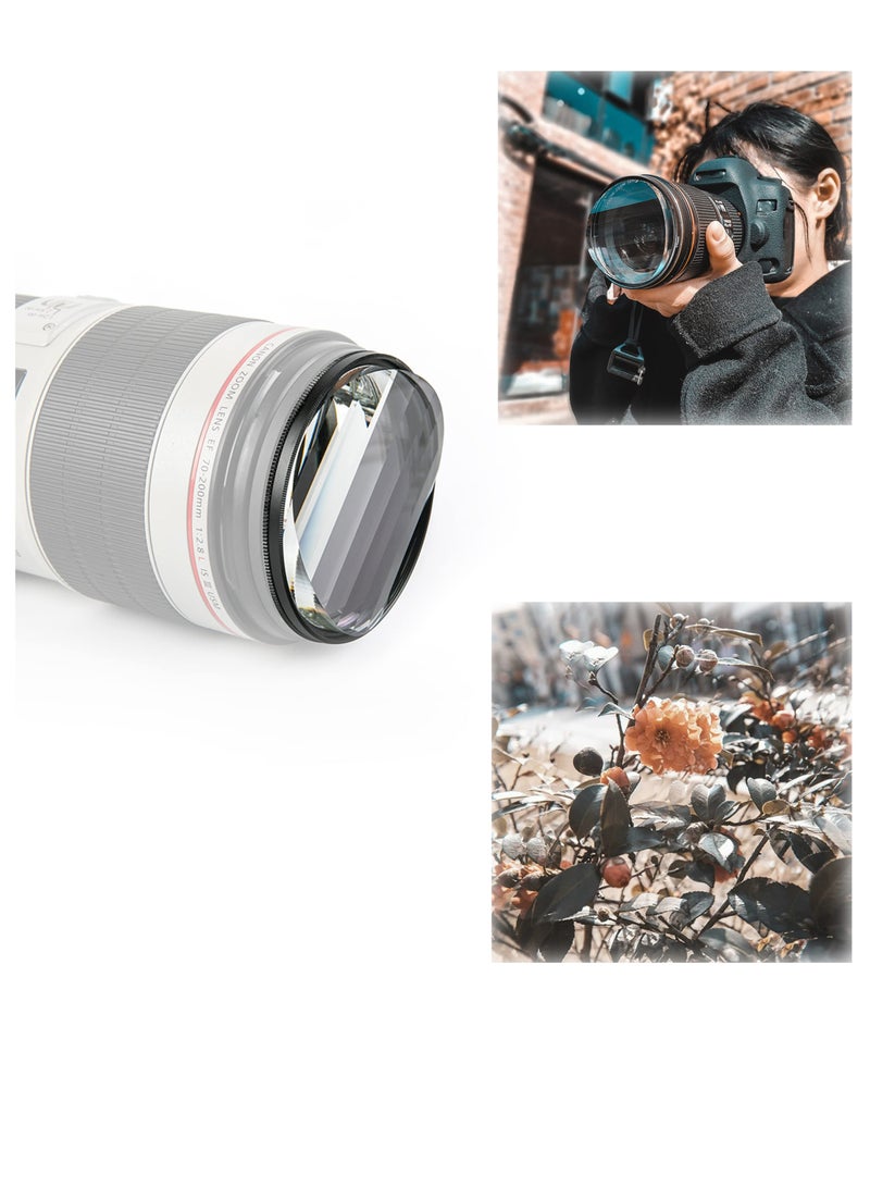 Camera Filter Accessories, 77mm Linear Glass Prism, Foreground Blur, Repeated Color Images, Glass Prism Special Effects Filter, LENS0002 - Image 1