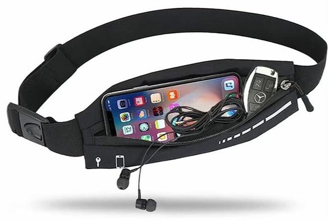 Slim Running Belt for Women Men, Runners Pack Phone Holder,Run Pouch Waist Belt for Workout Jogging, Money Belt Running Gear Accessories(Black) - Image 1