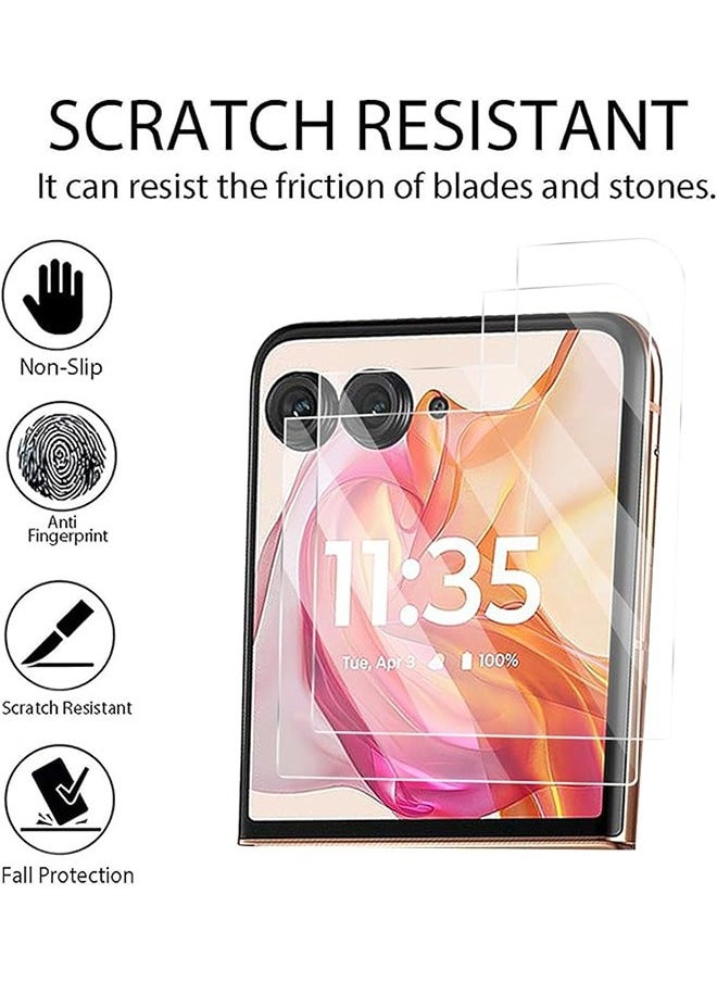 2 Pack Screen Protector for Motorola Razr 50 Ultra Front Tempered Glass Full Coverage Screen Guard 9H Hardness Anti Fingerprint Scratch Resistance for Motorola Razr 50 Ultra