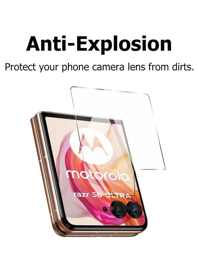2 Pack Screen Protector for Motorola Razr 50 Ultra Front Tempered Glass Full Coverage Screen Guard 9H Hardness Anti Fingerprint Scratch Resistance for Motorola Razr 50 Ultra