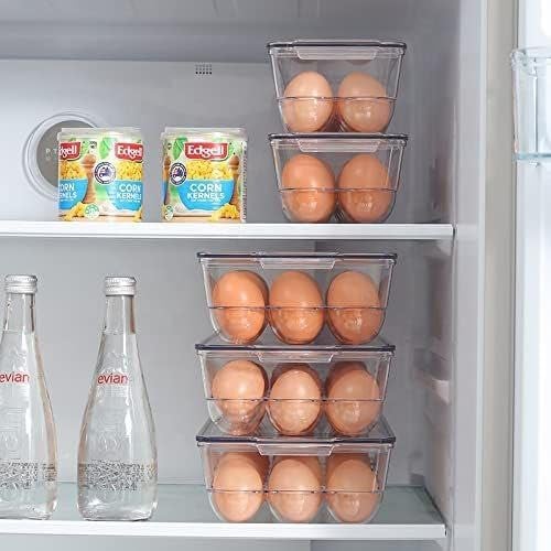 ENCHANTMENT ARAA PAVA Egg Storage Box Egg Trays For Refrigerator With Lid Handles Rectangular Egg Tray Box For 18 Egg Stackable Unbreakable Egg Storage Containers basket Trays for Fridge1pcs - Image 5