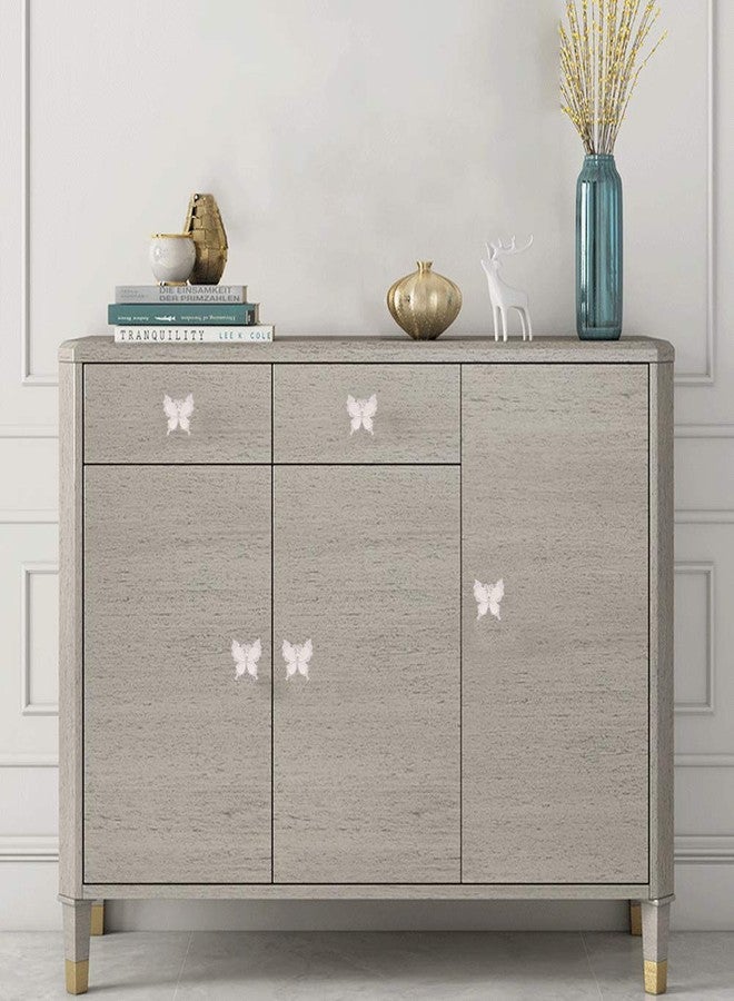 Xinally RUN 6 Pieces Butterfly Cabinet Pull Knobs Decorative Closet Cupboard Wardrobe Single Hole Handles Home Decor (White) - Image 5