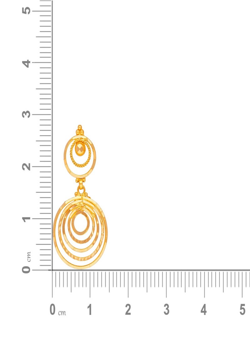 Malabar Gold and Diamonds أقراط ذهب 22 قيراط 916 للنساء ERNOB45091 - Image 3