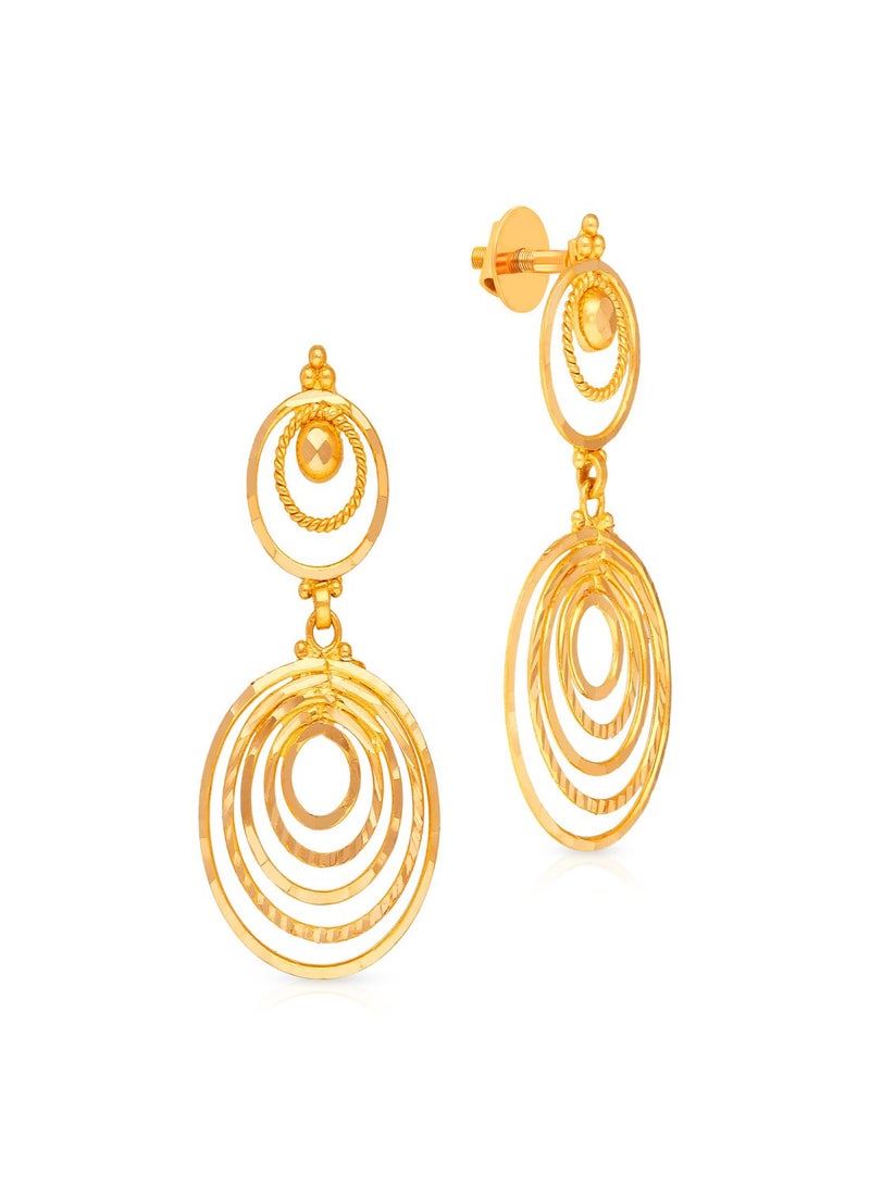 Malabar Gold and Diamonds أقراط ذهب 22 قيراط 916 للنساء ERNOB45091 - Image 1