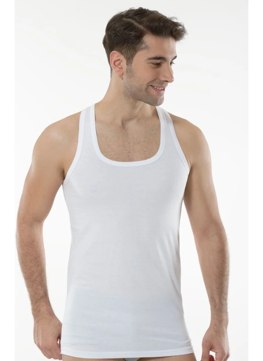 Anıt Lingerie Anıt 1172 White 3 Piece Combed Cotton Sports Men's Undershirt