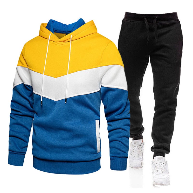 Men'S Color Matching Suit Contrast Color Fashion Hoodie Men'S And Women'S Sweater Sweatpants Casual Sportswear - Image 5