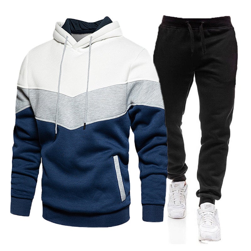 Men'S Color Matching Suit Contrast Color Fashion Hoodie Men'S And Women'S Sweater Sweatpants Casual Sportswear - Image 2