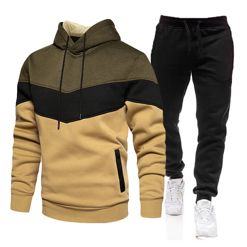 Men'S Color Matching Suit Contrast Color Fashion Hoodie Men'S And Women'S Sweater Sweatpants Casual Sportswear - Image 4