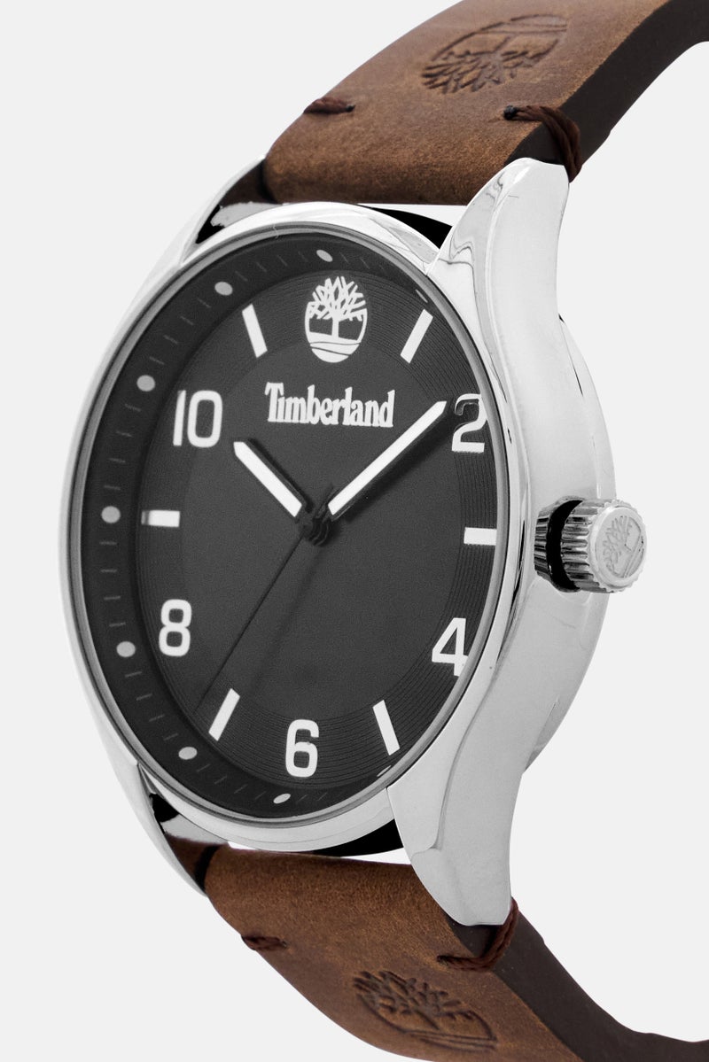 Timberland Men TDWGA9001102 Leather Analog Watch 42 mm, Dark Brown  - Image 3