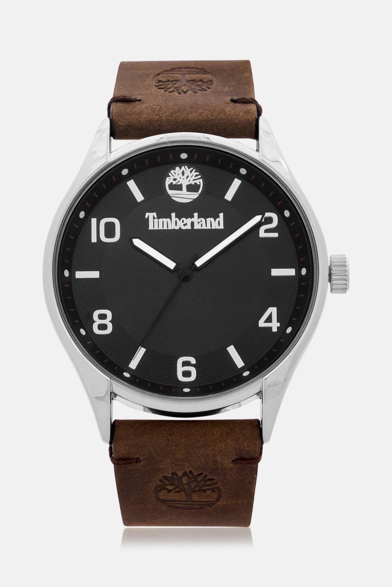 Timberland Men TDWGA9001102 Leather Analog Watch 42 mm, Dark Brown  - Image 1