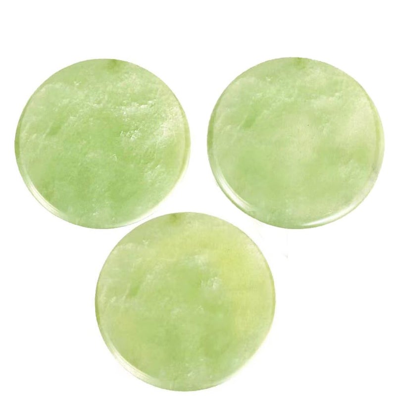 YiQiYi 3 PCS Jade Stone Glue Pallet for Eyelash Extension Round Lash Grafting Grafting Holder PadJade Stone False Eyelash Pallet - Image 1