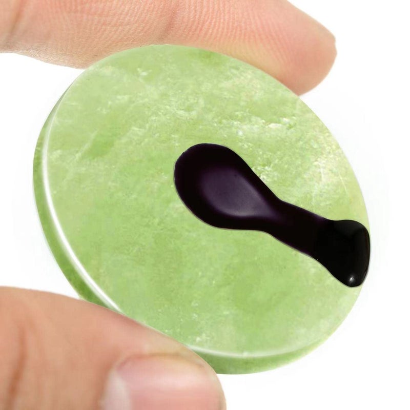 YiQiYi 3 PCS Jade Stone Glue Pallet for Eyelash Extension Round Lash Grafting Grafting Holder PadJade Stone False Eyelash Pallet - Image 4