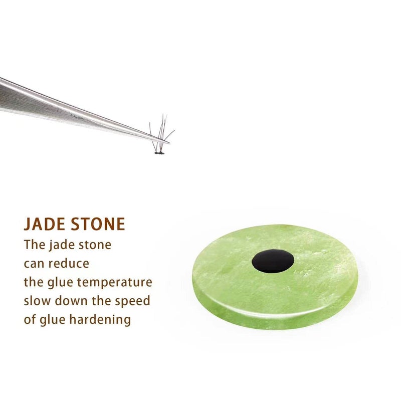 YiQiYi 3 PCS Jade Stone Glue Pallet for Eyelash Extension Round Lash Grafting Grafting Holder PadJade Stone False Eyelash Pallet - Image 3