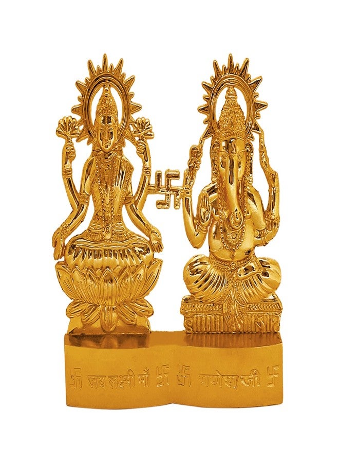 CRAFTSMAN SATVIK 4 inch Lakshmi Ganesha Statue Metal Figurine Laxmi Ganesh Idol Murti Set for Hindu Pooja for Home Mandir Indian Diwali Puja Pujan Decoration. Indian Housewarming Return Gift Items Luxmi idol - Image 5