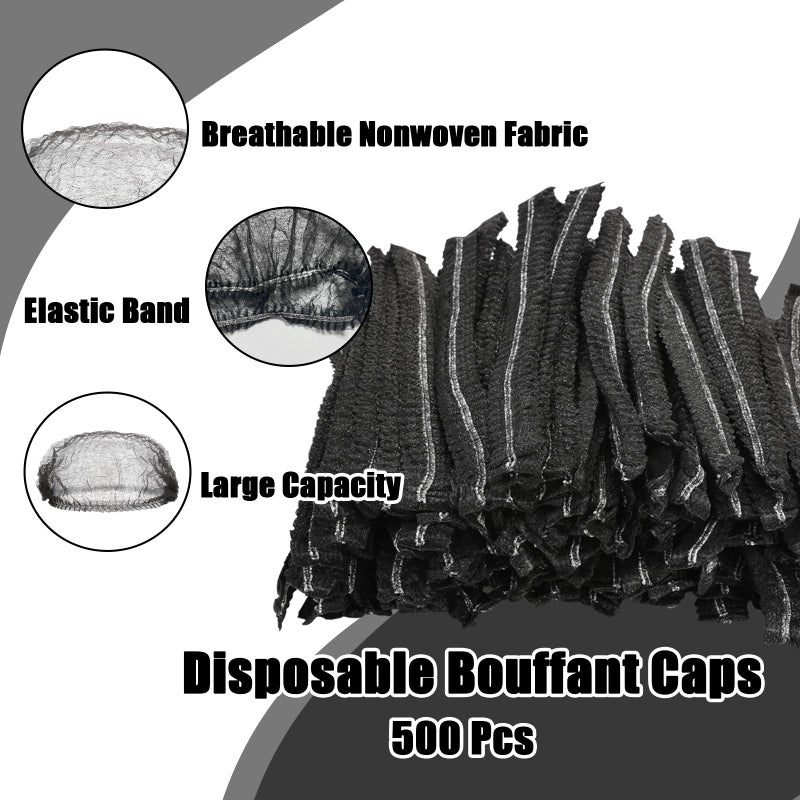 Retainbre 500 Pcs Disposable Hair Nets Bouffant Caps Bulk Hair Covers 21" Elastic Hairnets for Food Service, Nurses, Labs, Kitchen - Image 2