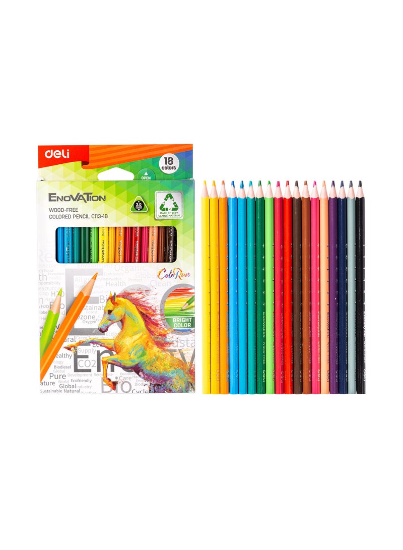 Deli EC113-18 Colored Pencils - 18 Colors - Image 1