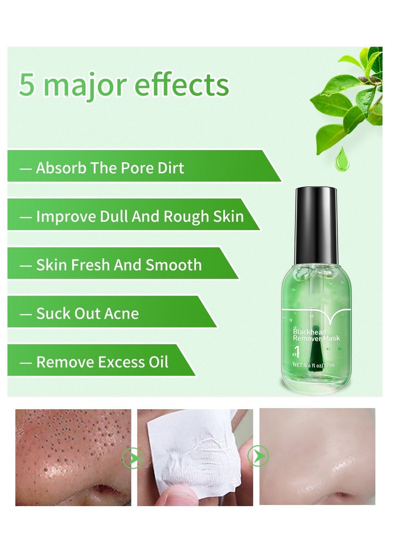 Labymos Blackhead Removal Kit Deep Pore Cleansing and Shrinking Blackhead Liquid Remover Green Tea Blackhead Solution Nose Pore Minimizing Peel Kit