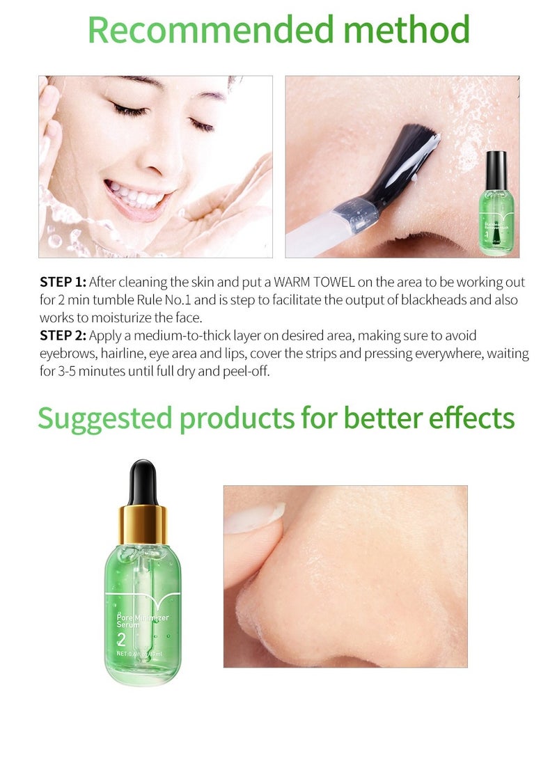 Labymos Blackhead Removal Kit Deep Pore Cleansing and Shrinking Blackhead Liquid Remover Green Tea Blackhead Solution Nose Pore Minimizing Peel Kit