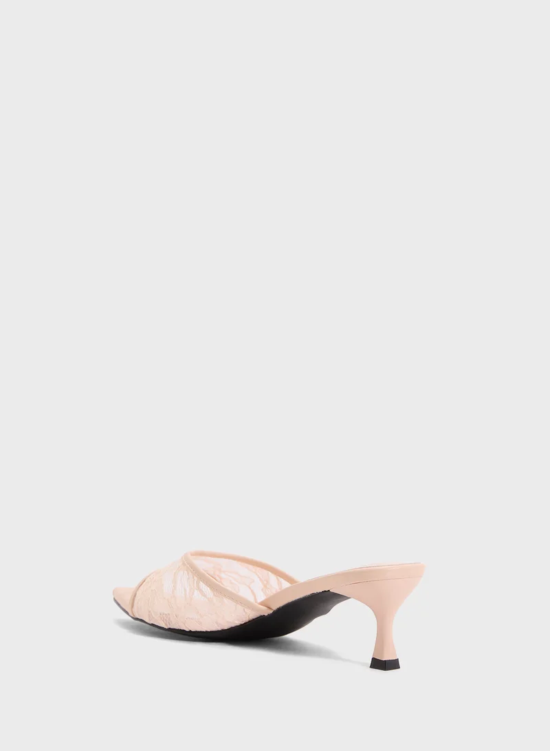 Ginger Lace Strap Heeled Sandal