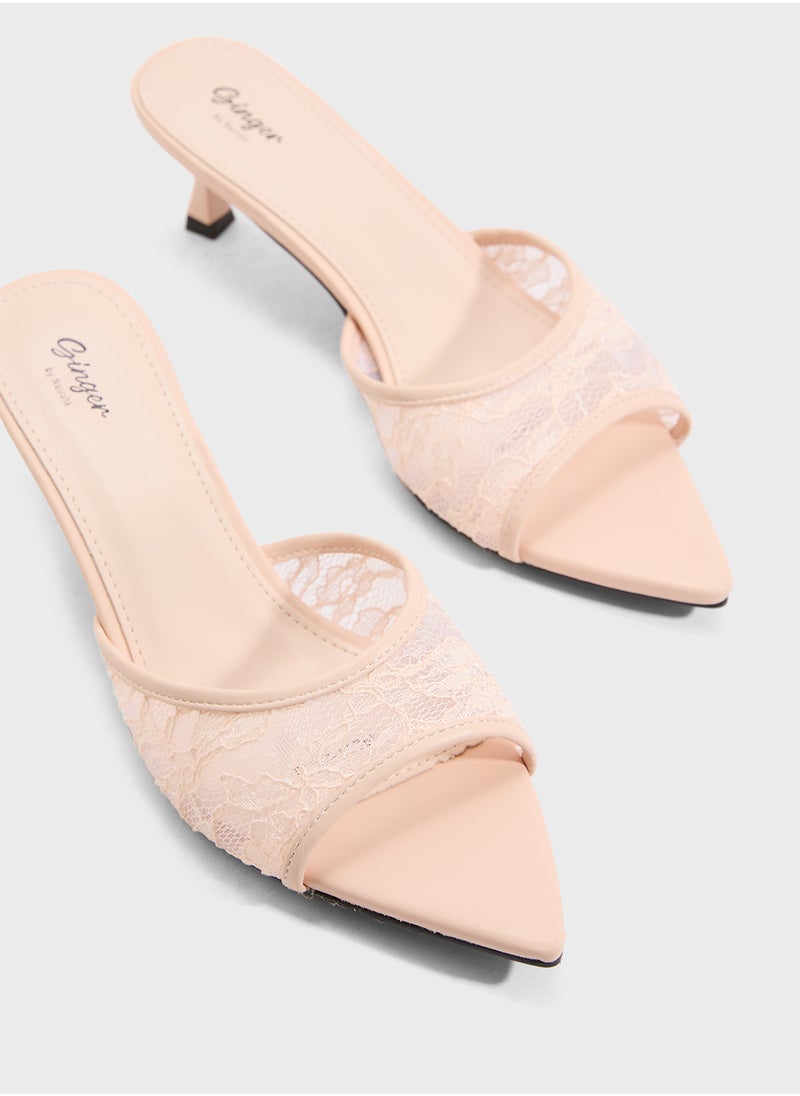 Ginger Lace Strap Heeled Sandal  - Image 4